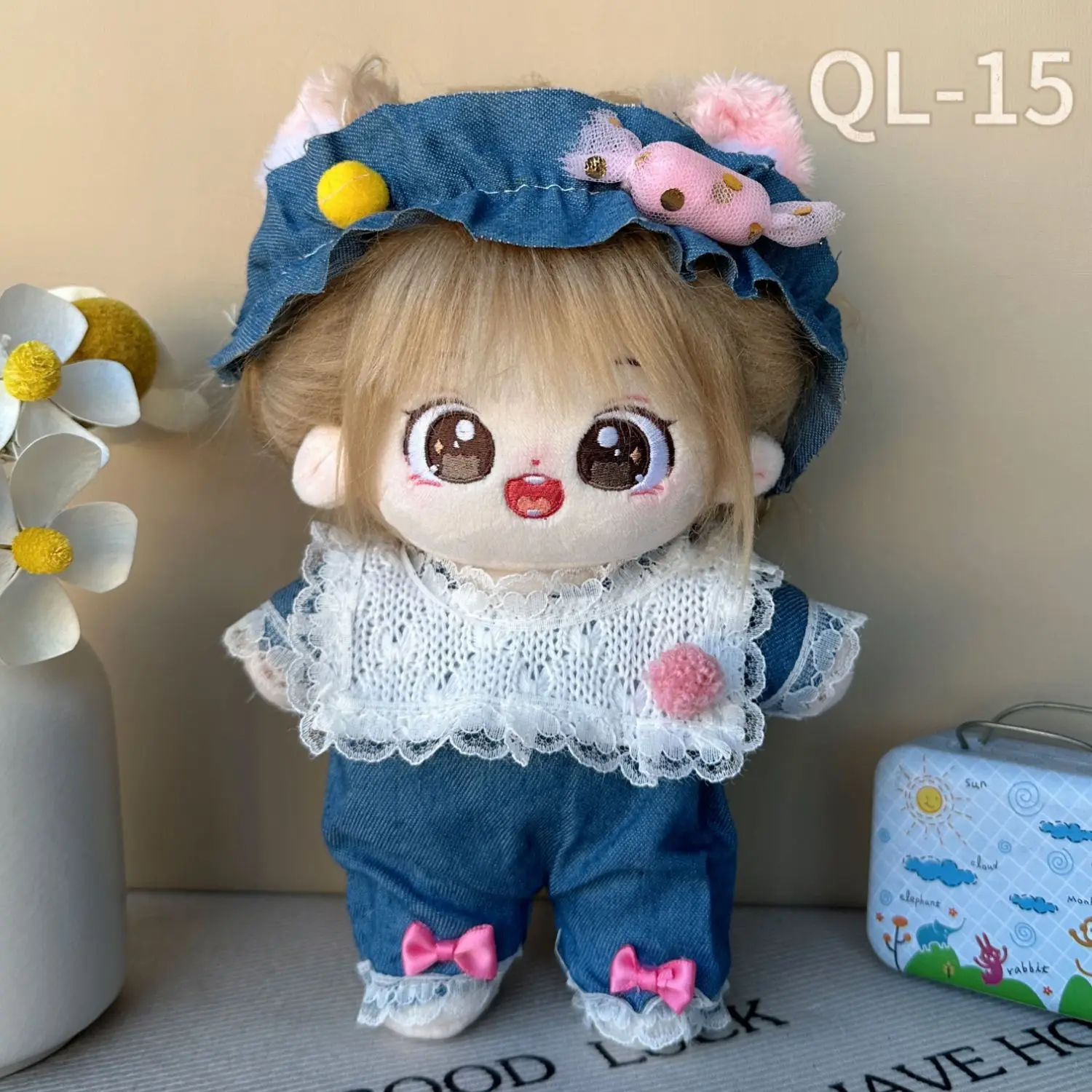 2024 new products 20cm cotton doll clotheschubby baby clothes Lolita set plush doll, cute flower dress no doll