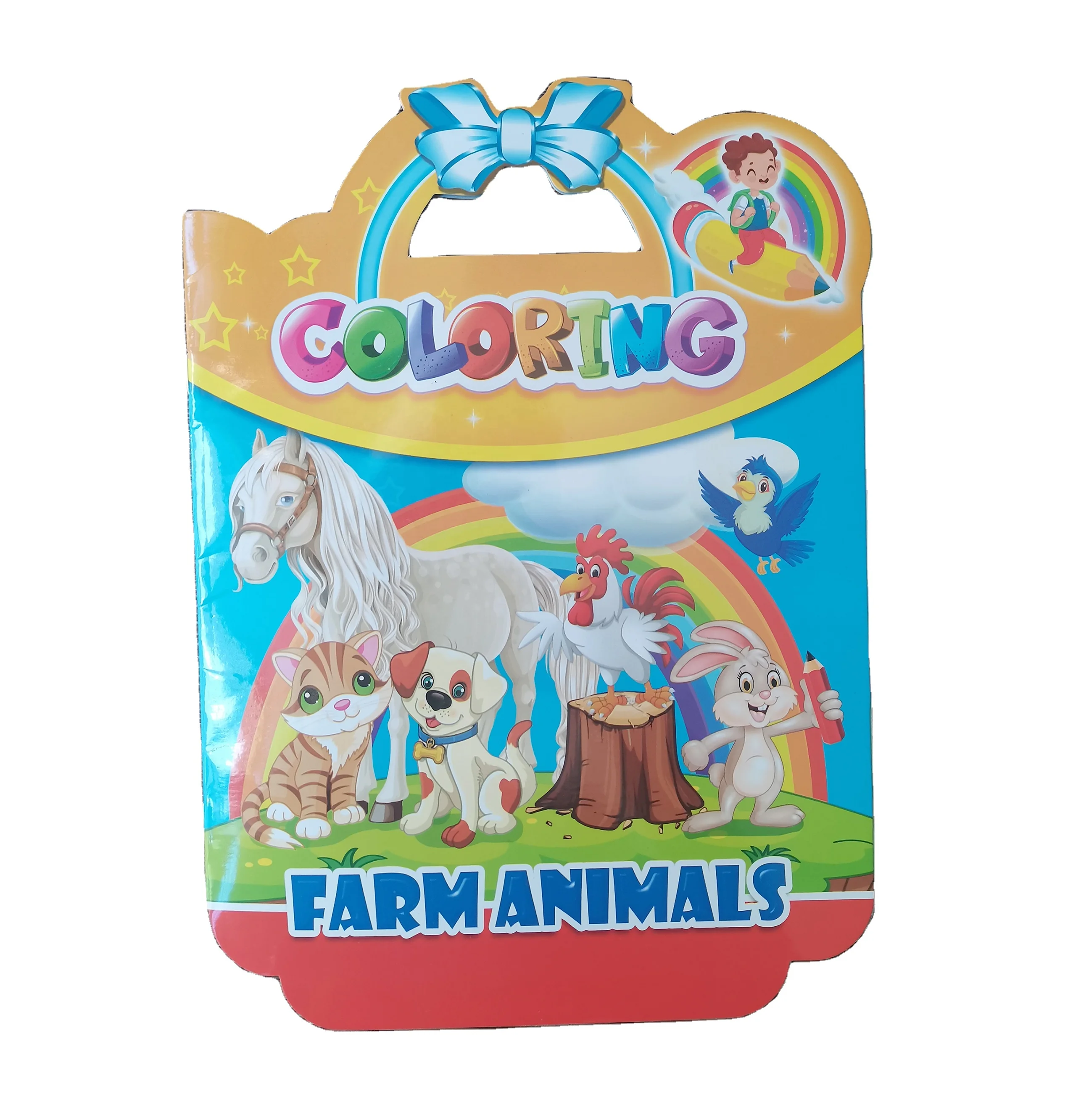 2023 оптовая продажа, дешевые цветные книги, детская серия животных, книга-раскраска с принтом в твердой обложке