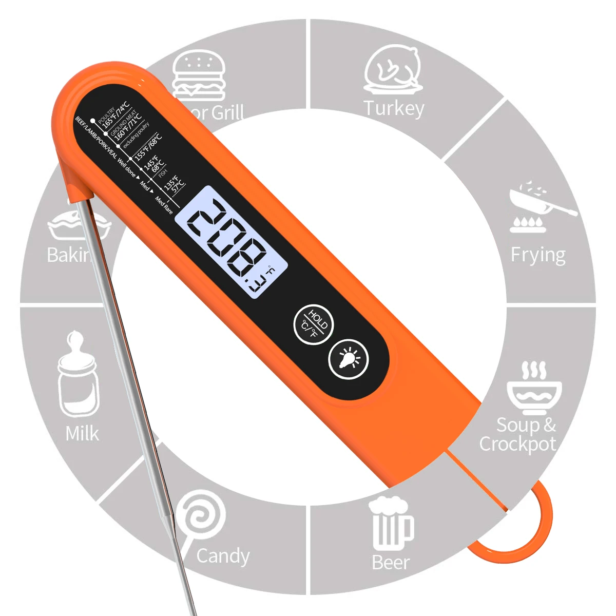 Goldgood Measuring Thermometer Food Grade OEM Customized Tools for Kitchen Cake Baking