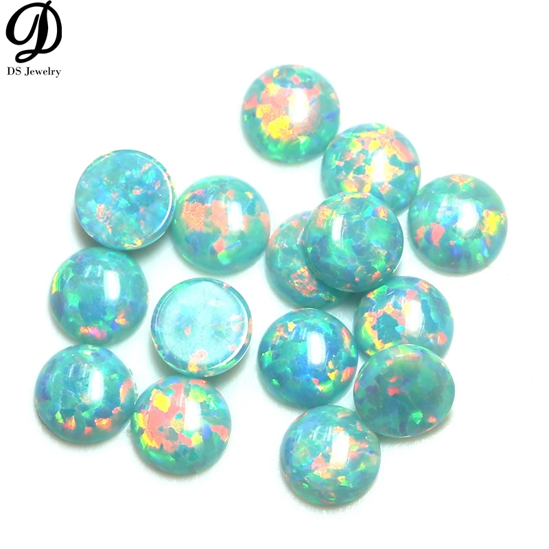 50pcs/lot 2-12mm round half cabochon fire opal stone synthetic opal stones for making fashion jewelry in 78 colors