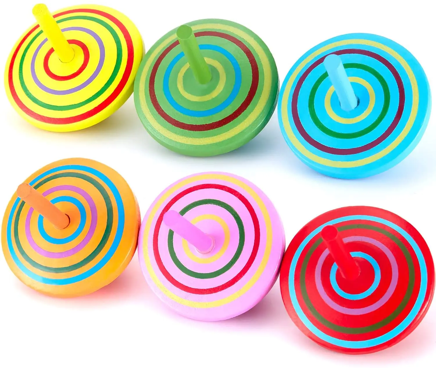 
Handmade Painted Wood Spinning Tops classical toy high quality wood table top 