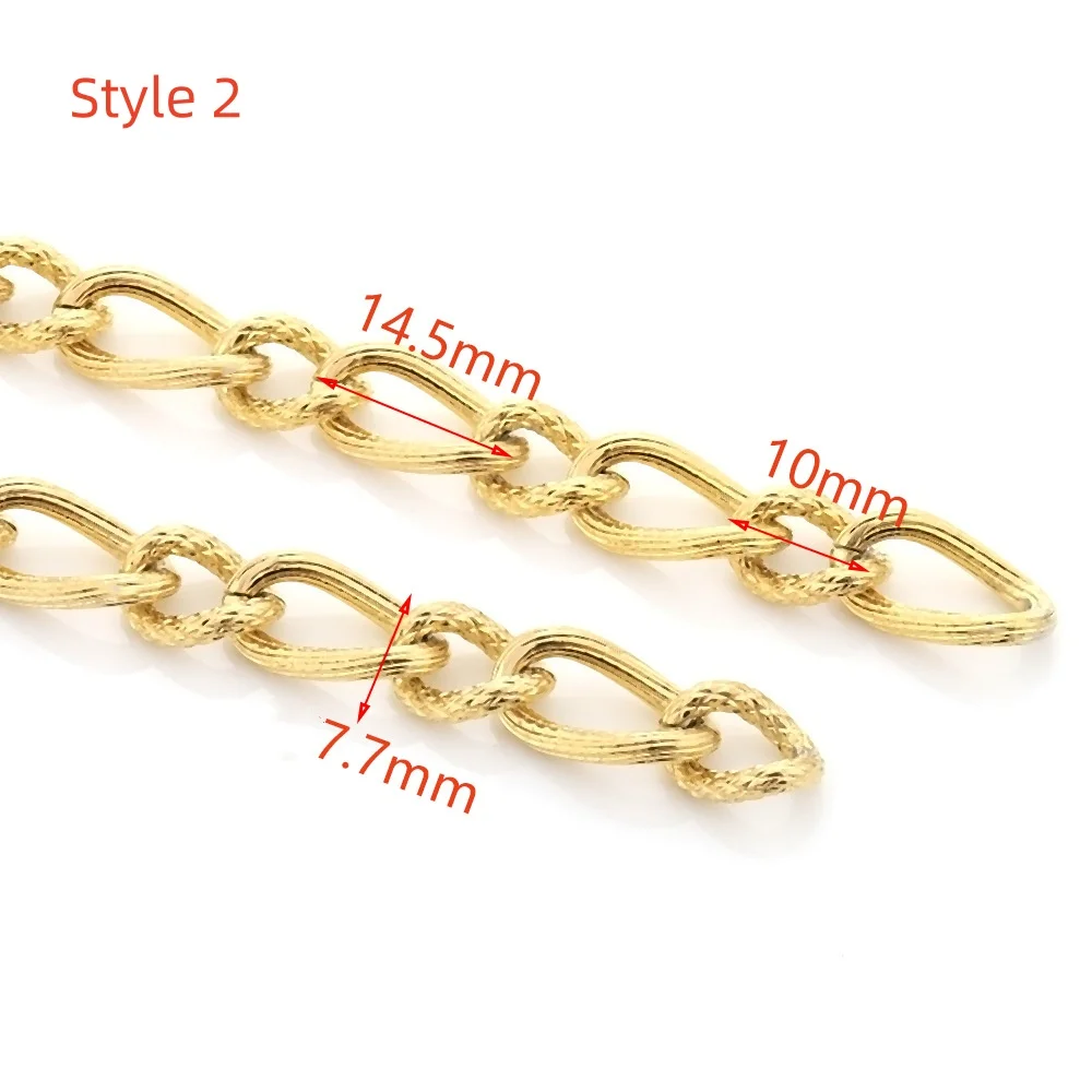 Manufactur Non Tarnish 304 Stainless Steel Gold Plated Multi Style Roll Chains for DIY Jewelry Making