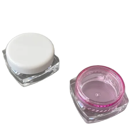 Single wall AS materials empty plastic jar for cream 3ml 5ml 10ml 15ml square shape nail polish uv gel jar