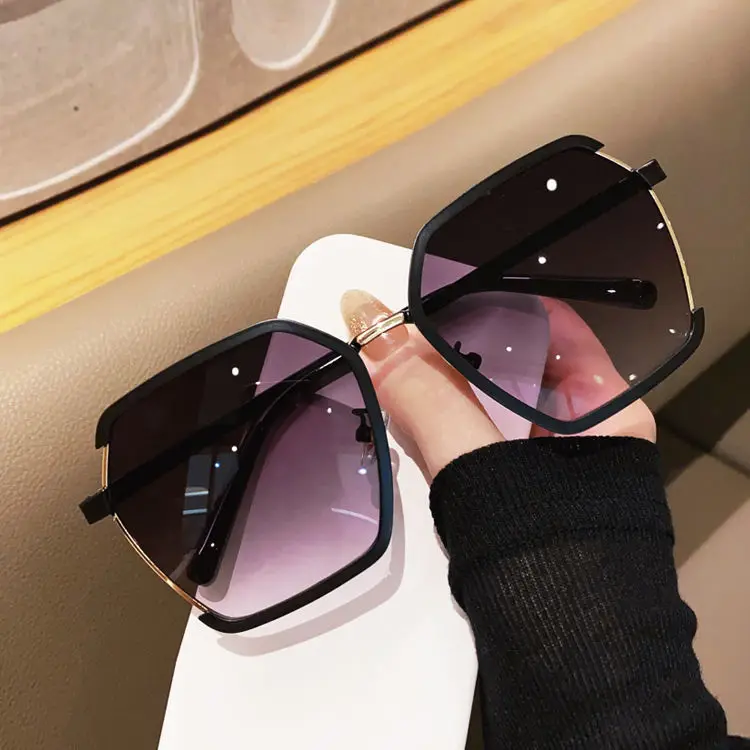 2024 New design luxury sunglasses for women half frame trendy shades sunglasses high quality wholesale glasses