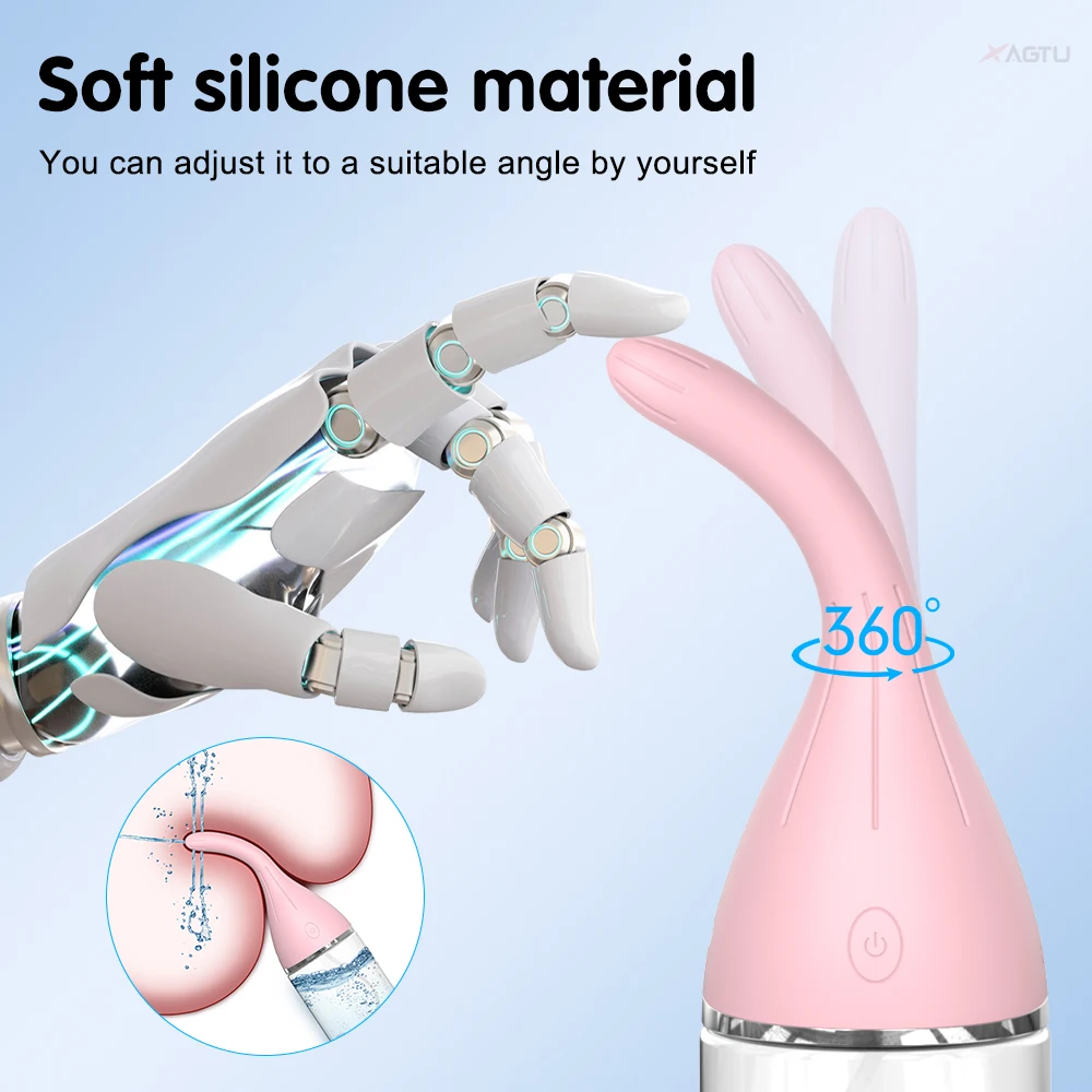 Anal Enema Big Capacity Cleaner 3 Squirt  Vibration Modes Shunt Design Better to Drainage for Water Body Safe Silicone Cleaner