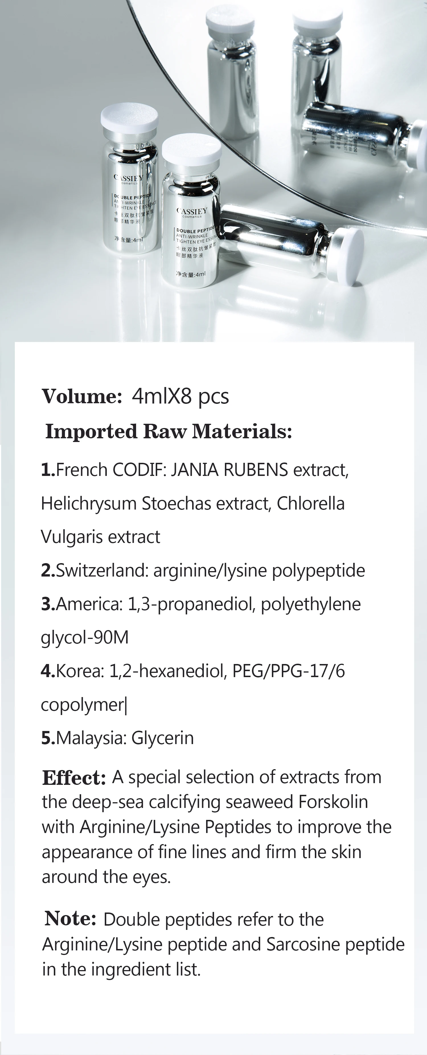 Manufacturer Supply  Anti Aging Reduce Fine Lines Eye Serum Removal Dark Eye Bag Eye Care Serum