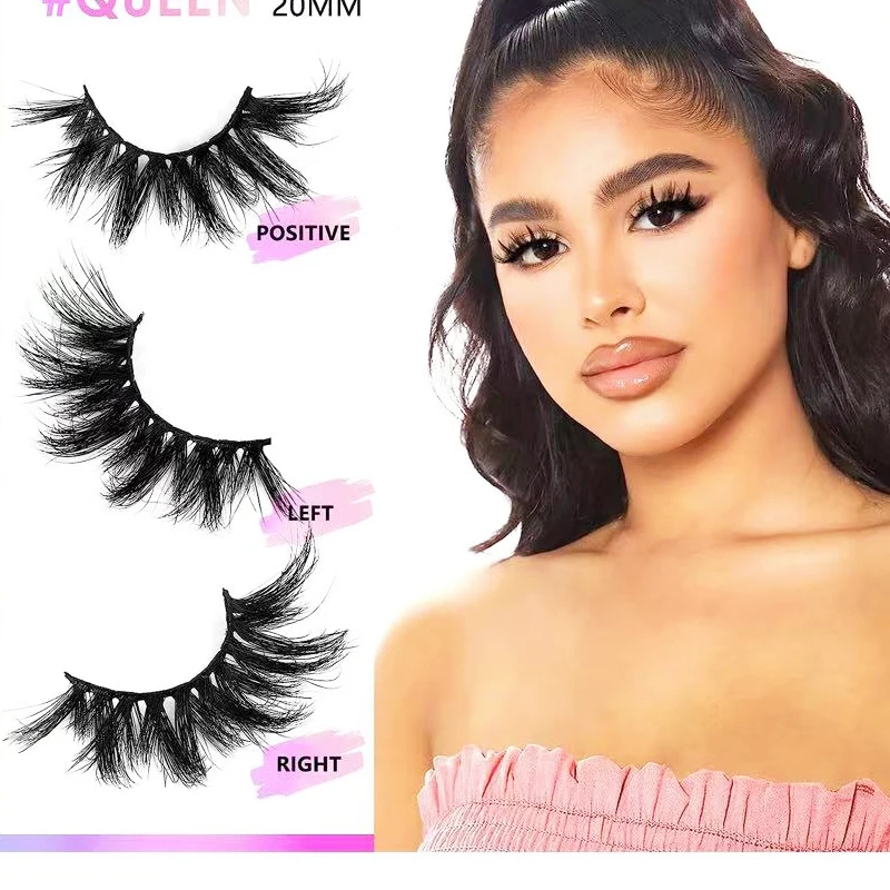 fluffy 3D Real Mink Lashes, 3 Pairs Dramatic 3D Mink Eyelash Custom Logo Eyelash Case Extra with custom logo lashes box