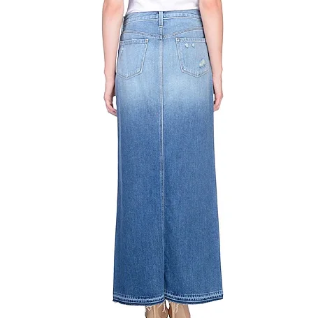 Hot Sale ladies Jeans skirts High Waist Style Long Denim Skirt Women hang dye Casual fashion woman denim skirt