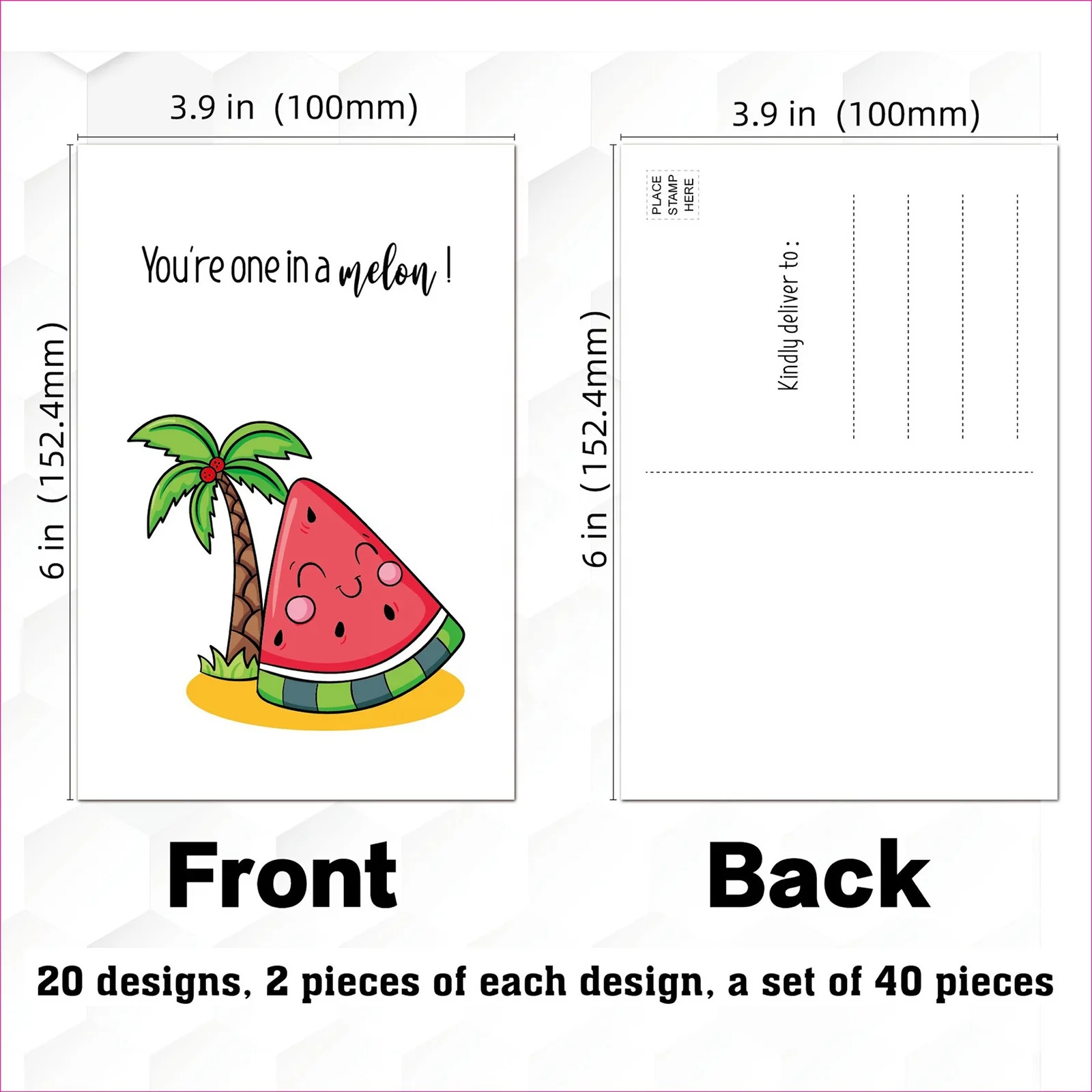 Custom 40pcs Cute Cartoon Handwritten Blessing Message Greeting Card Postcard For Kids