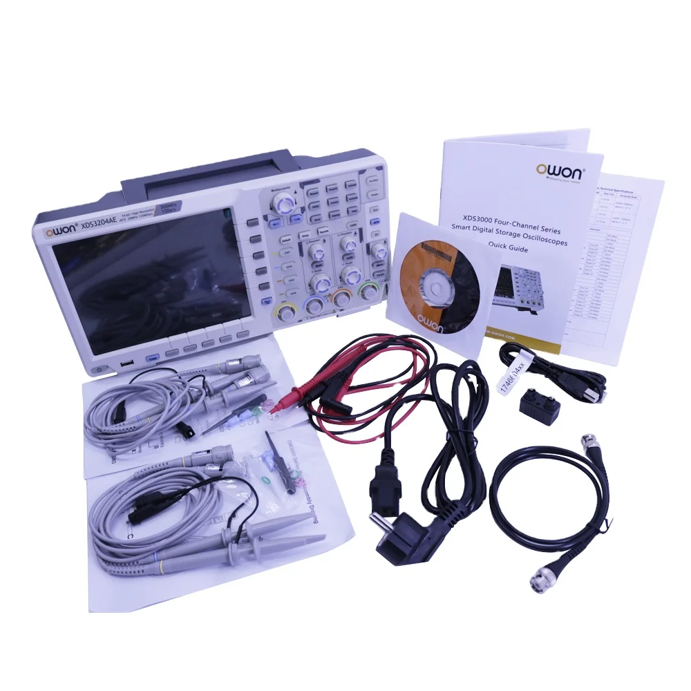 OWON XDS3204AE 4CH 14bit Touchscreen Digital Oscilloscope 200MHz Bandwidth 1GS/s Sample Rate
