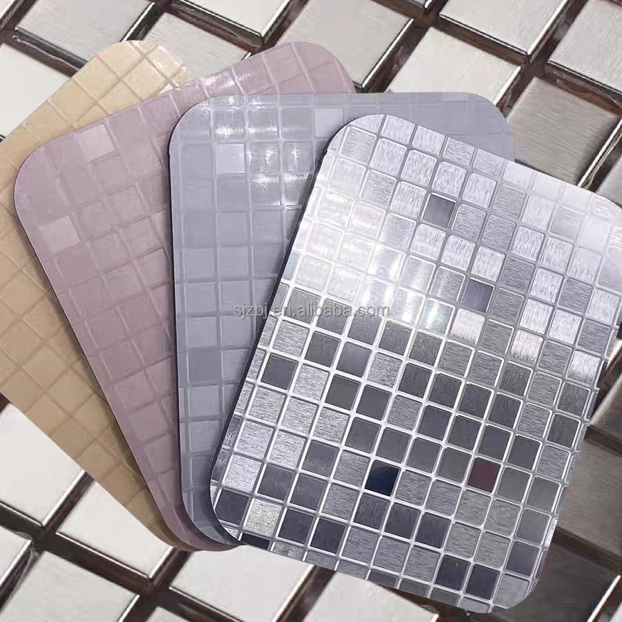 BAIJIN Indoor Wall Decor Design Bamboo Charcoal Fiber Metal Mosaics Co-extruded Wood Veneer Brushed Wood Sheet