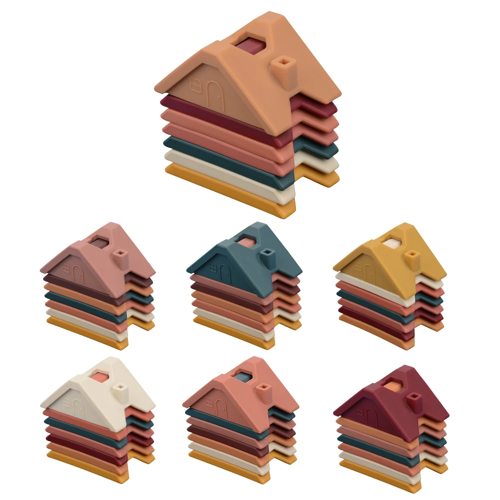 Educational Toy Food Grade Soft Silicone Building Block Baby Educational Toy Toddler Stacking Sets