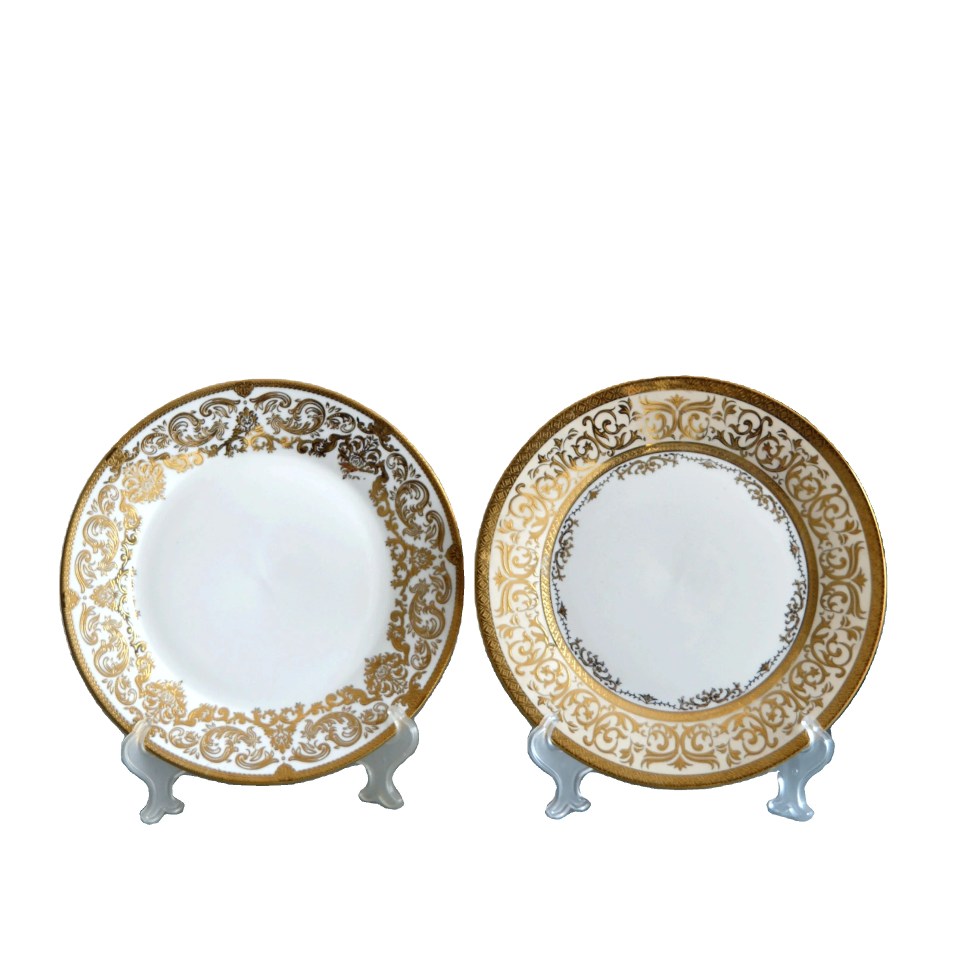 New luxury European, American, Italian, Russian and Arabic style bone china dinner plate