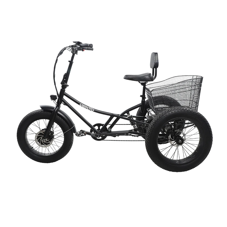 Новый мобильный полулежачий подвесной грузовой литиевый аккумулятор CEMOTO 20 дюймов Электрический трехколесный велосипед с толстыми шинами для ухода за пожилыми людьми