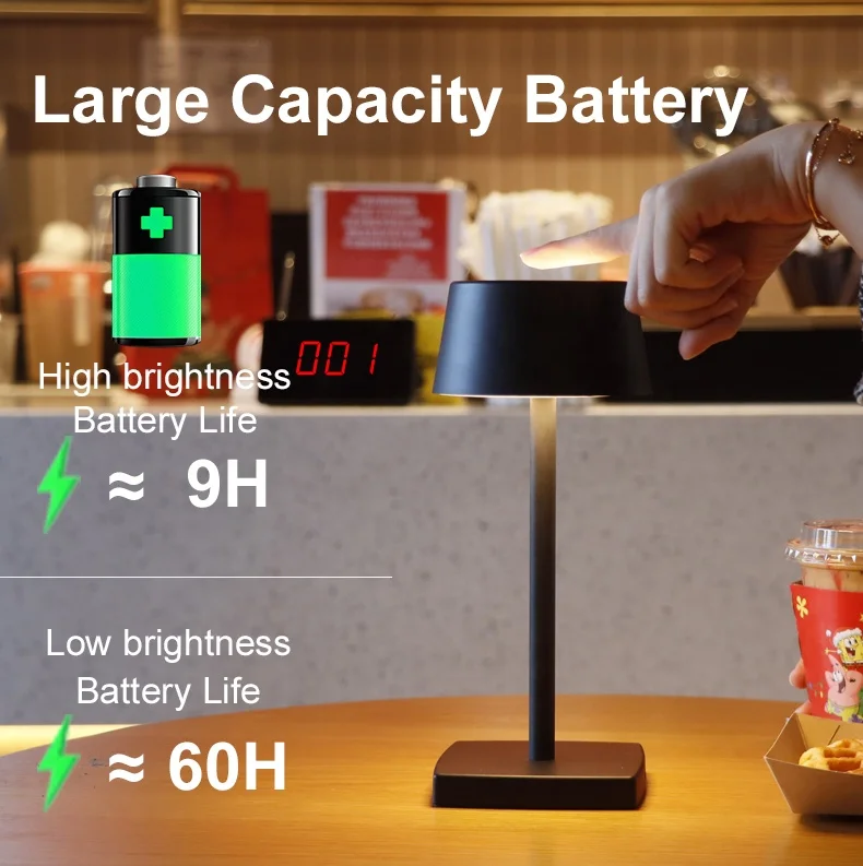 High Quality Smart Touch Control Dinner Bill Lighting Calling Service Lamp Calls Waiter Led Table Lamp Rechargeable Restaurant