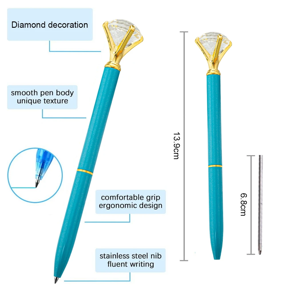 Promotional Pens With Custom Logo Metal Crystal Top Crystal Pen Diamond For Wedding Gift Metal Ballpoint Pen