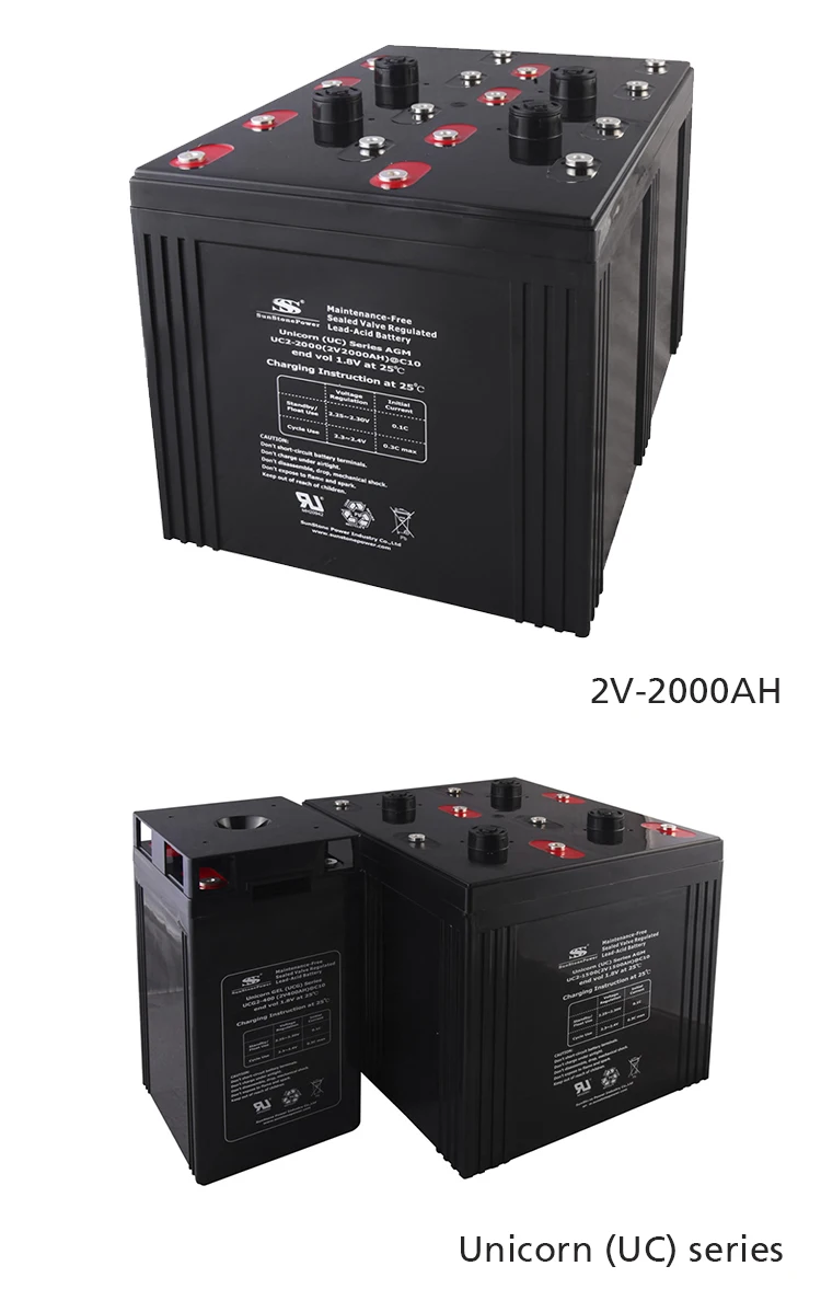 2V 2000AH Sealed power energy backup battery storage system Rechargeable Battery