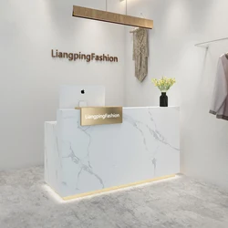 Высококачественная магазинная кассовая стойка из белого золота, стойка регистрации для салона красоты, маленькая стойка регистрации