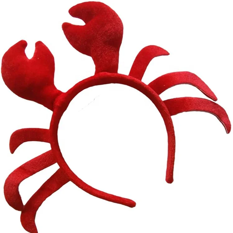 wholesale cute plush red Crab headband Cosplay sea animal headband for Christmas Cosplay Party Costume