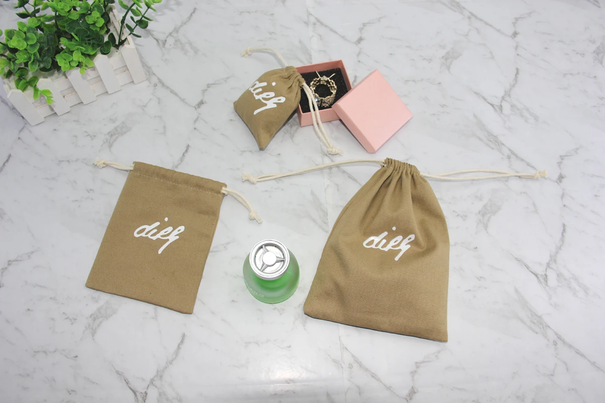 vest embroidery printer bottle christmas brushed dust bag gift small cloth natural with logo cotton canvas bag