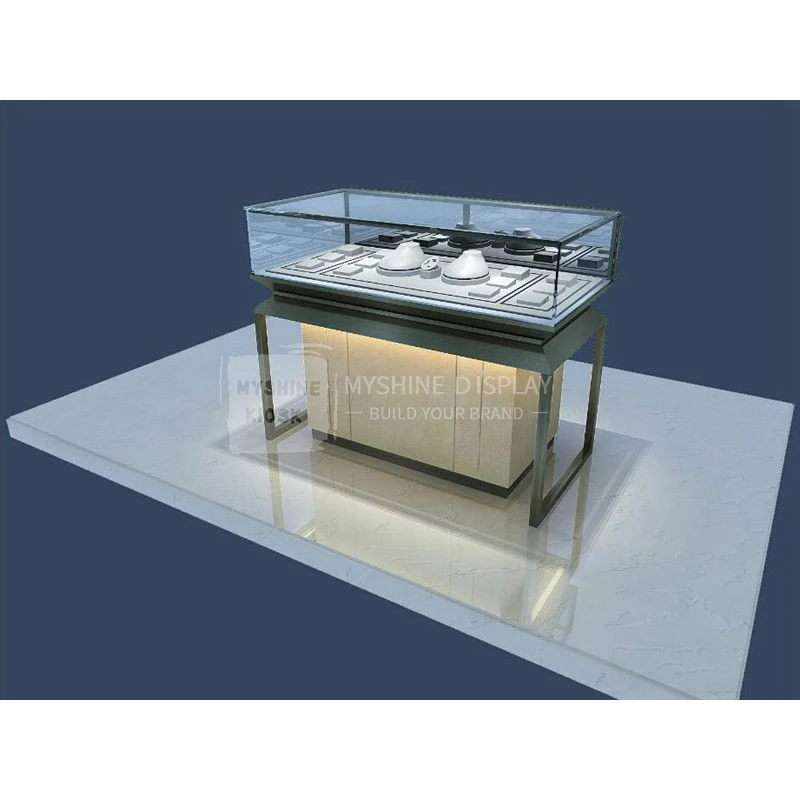 Myshine Shop Design Jewelry Store Display Counter Furniture Glass Display Jewellery Showcase  Glass Display Showcase