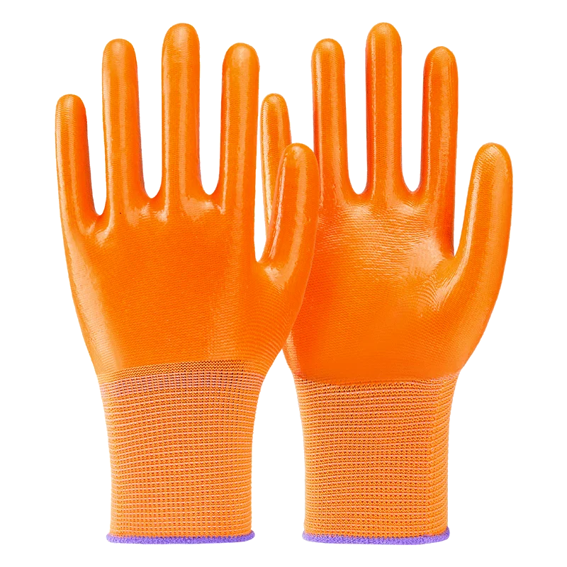 Coated Nitrile Latex Gloves Wool Lining EN388 Certified Protective Safety Gloves Construction Cleaning Food Knitted Structure 2