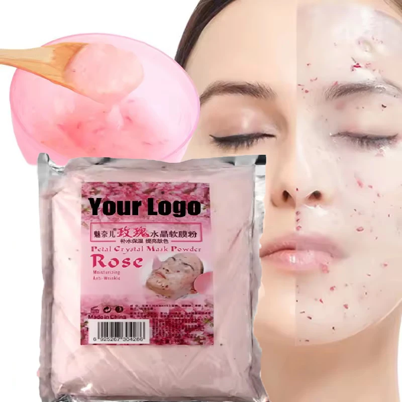Natural Custom Skin Hydrate DIY SPA Moisturizing Vitality Facial Jelly Mask Crystal Rose Soft Peel Off Jelly Mask Powder