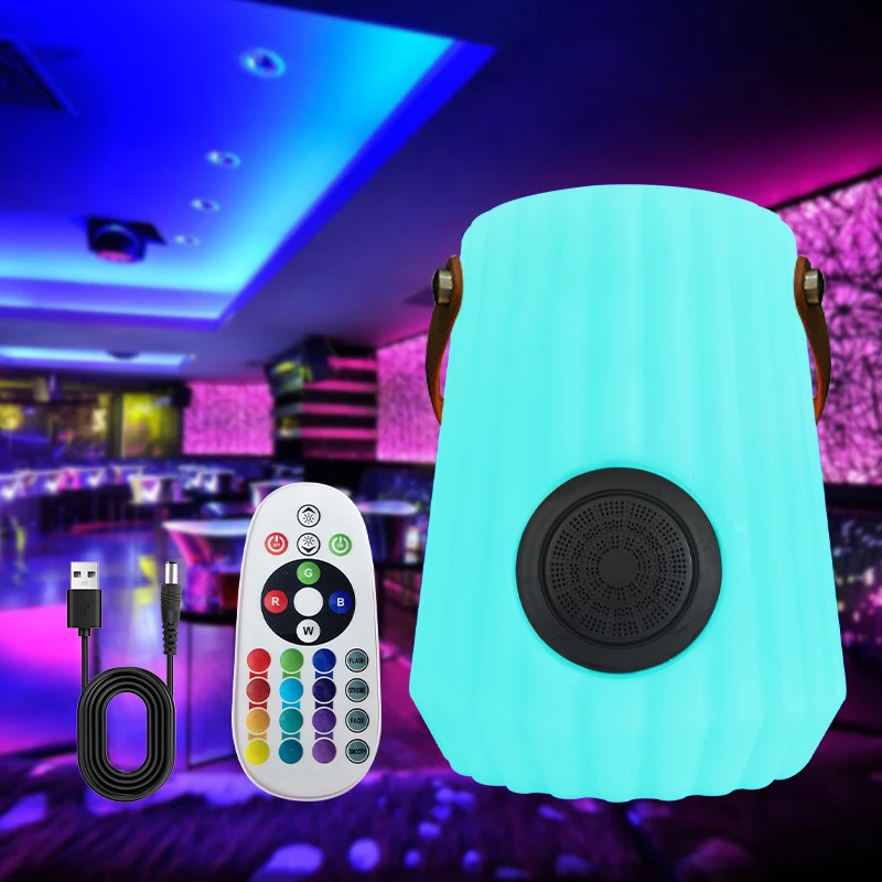 Перезаряжаемый светодиодный пластиковый беспроводной цветочный горшок с цветным ночным освещением музыкальный динамик
