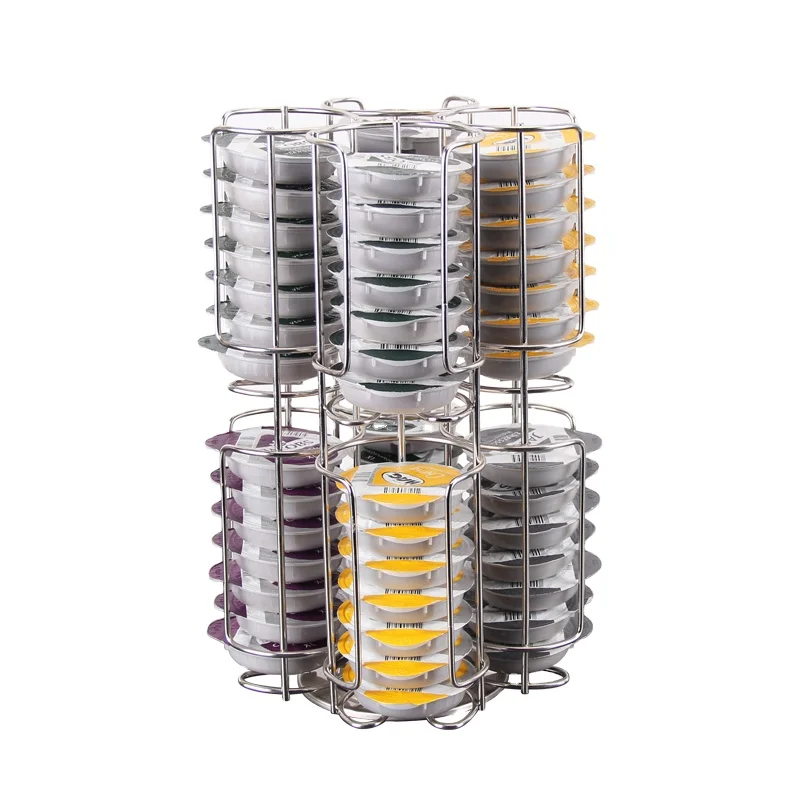 Wholesale Standing Type 64pcs Metal Coffee Capsule Holder