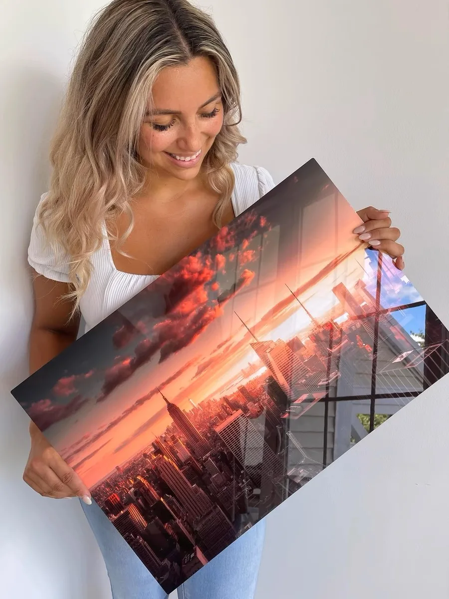 BIGIMAGE Art Deco Style Metal Print Suspension Wall Decoration Fashion Aluminum Print Floating Hanging Still Life Pattern