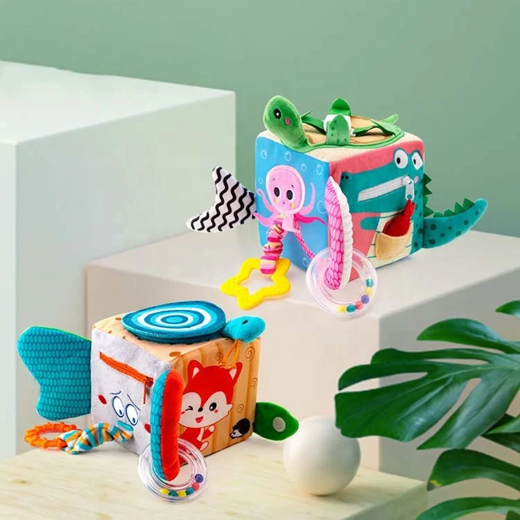 Плюшевый кубик игрушка океан и Лес Животные мягкая ткань строительный блок для детей раннего возраста образование