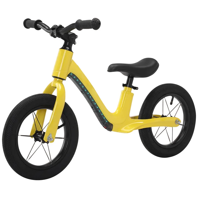 12 14 Inch 2 Wheels Training Scooter Kids Balance Bike With LED Light Electric No Pedal Toddler Baby Balance Bike For Children