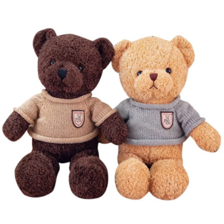 Kawaii Teddy Bear doll Custom logo Diverse Brand Clothes Wholesale Stuffed bear Brown Teddy Plush Bear Toy For Kids Gift