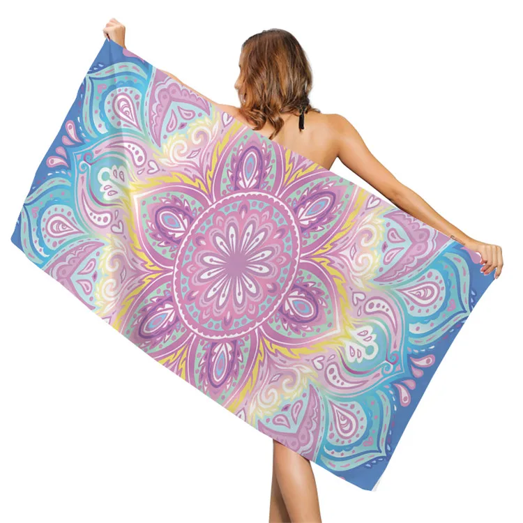 Wholesale Sand Free Beach Towel Boho Style Custom Digital Printed Summer Towels