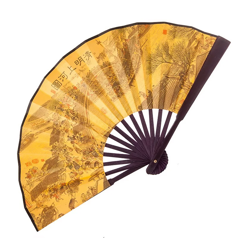 Bamboo Crafts Multicolor Wooden Hand Fan Chinese Fans Handheld Folded Fan For Wedding Party And Home Decoration