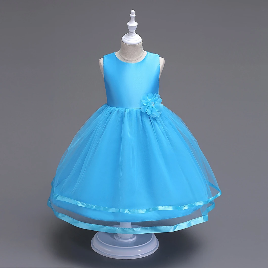 Baby lace party frock big bow princess wedding ball gown design kid birthday embroidery toddler girl tutu dress