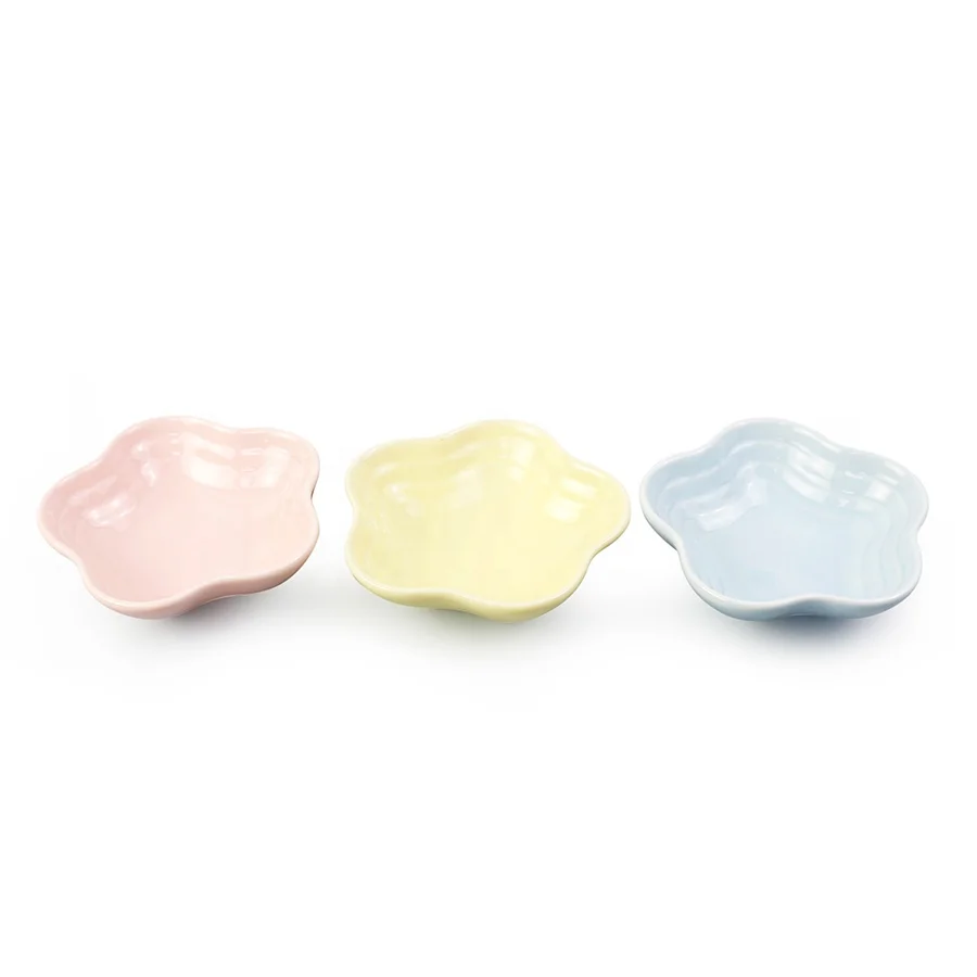 Creative Ceramic Cherry Blossom Saucer Glazed Small Dishes Dip Bowl for Dinner