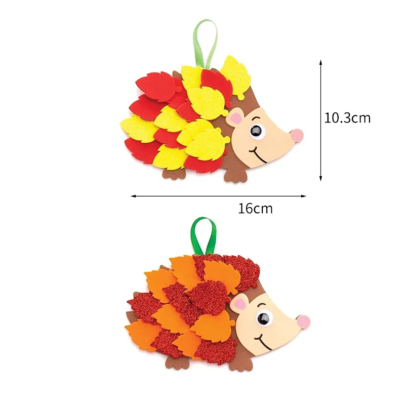 Leafy Hedgehog Kits, Autumn and Winter Arts and Crafts (Pack of 5), Assorted