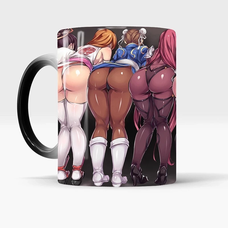 New Sexy Butt Coffee Mug Anime Game Milk Tea Heat Sensitive Mug Changing Color Magic Mug Best Gift for Your Friends