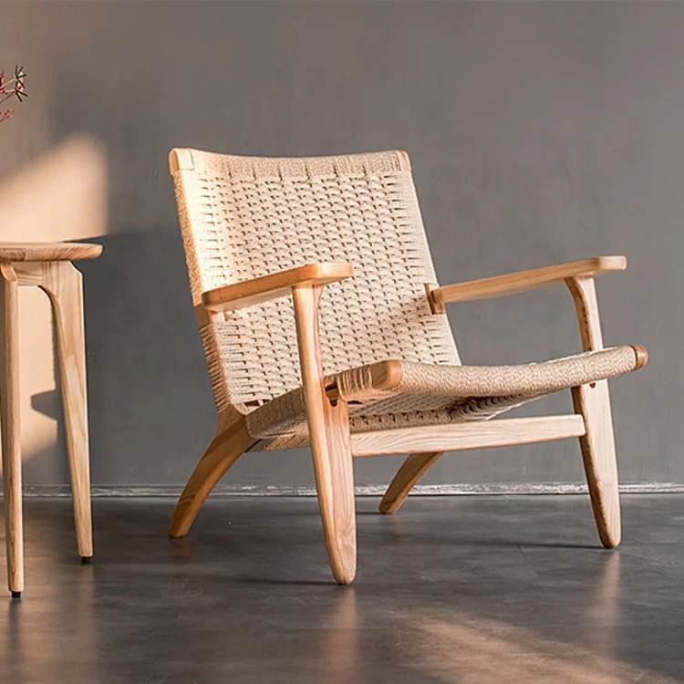 Factory Wholesale Nordic Cord Paper Leisure Chair Living Room Single Sofa In Stock MOQ 1 SET Antique  Wood Sofa Modern