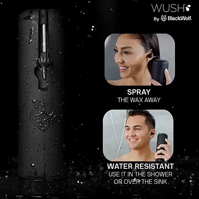 Wush Pro By Black Wolf  Portable Electric Ear Wax Removal Earwax Cerumen Automatic Earwax Removal Ear Cleaner