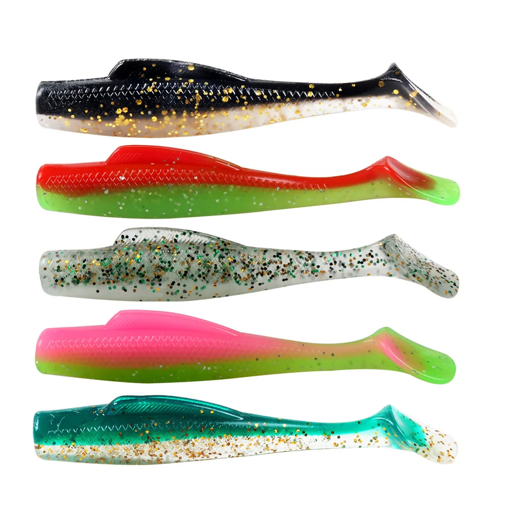80mm/4.8g 6pcs/bag Soft Fishing Lure Minnow Lures Seabass Artificial Bait Silicone Worm Shad Needfish Saltwater Bass