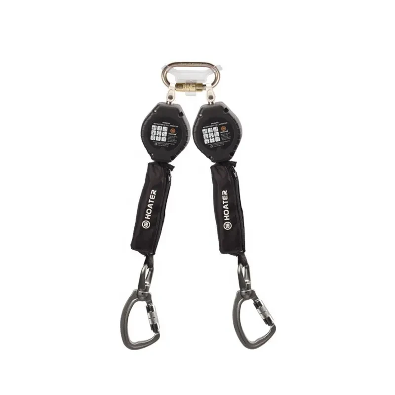 Professional Outdoor Adjustable Fall Protection Safety Line Rope With Energy Absorber Safety Harness Alloy Steel single Lanyard