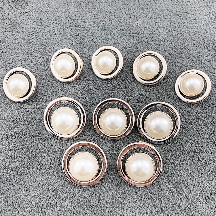 Plastic Shank Button for Garment Clothing Accessories Fit Sewing Scrap booking Garment DIY Decoration Sliver Pearl Buttons