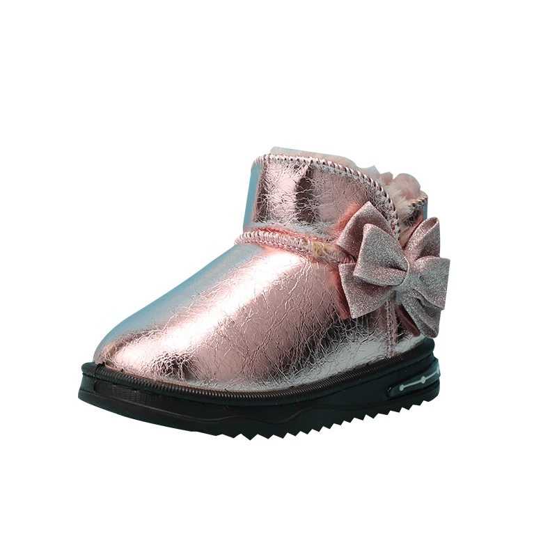 Новые модные и бархатные детские зимние ботинки из хлопка, Нескользящие теплые зимние ботинки