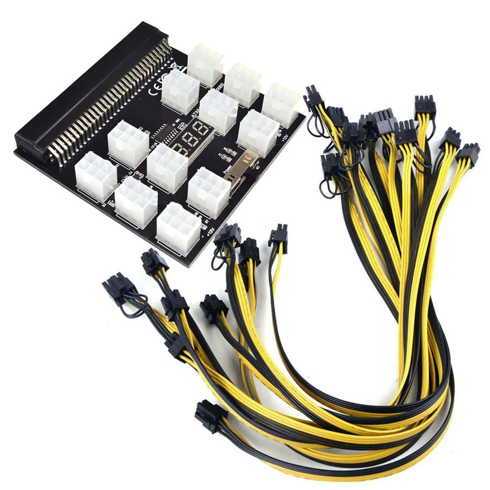 Черная плата-адаптер с 12 портами 6-контактный PCI-e для HP 750 Вт/1200 Вт/1500 Вт источник питания поддержкой автоматического