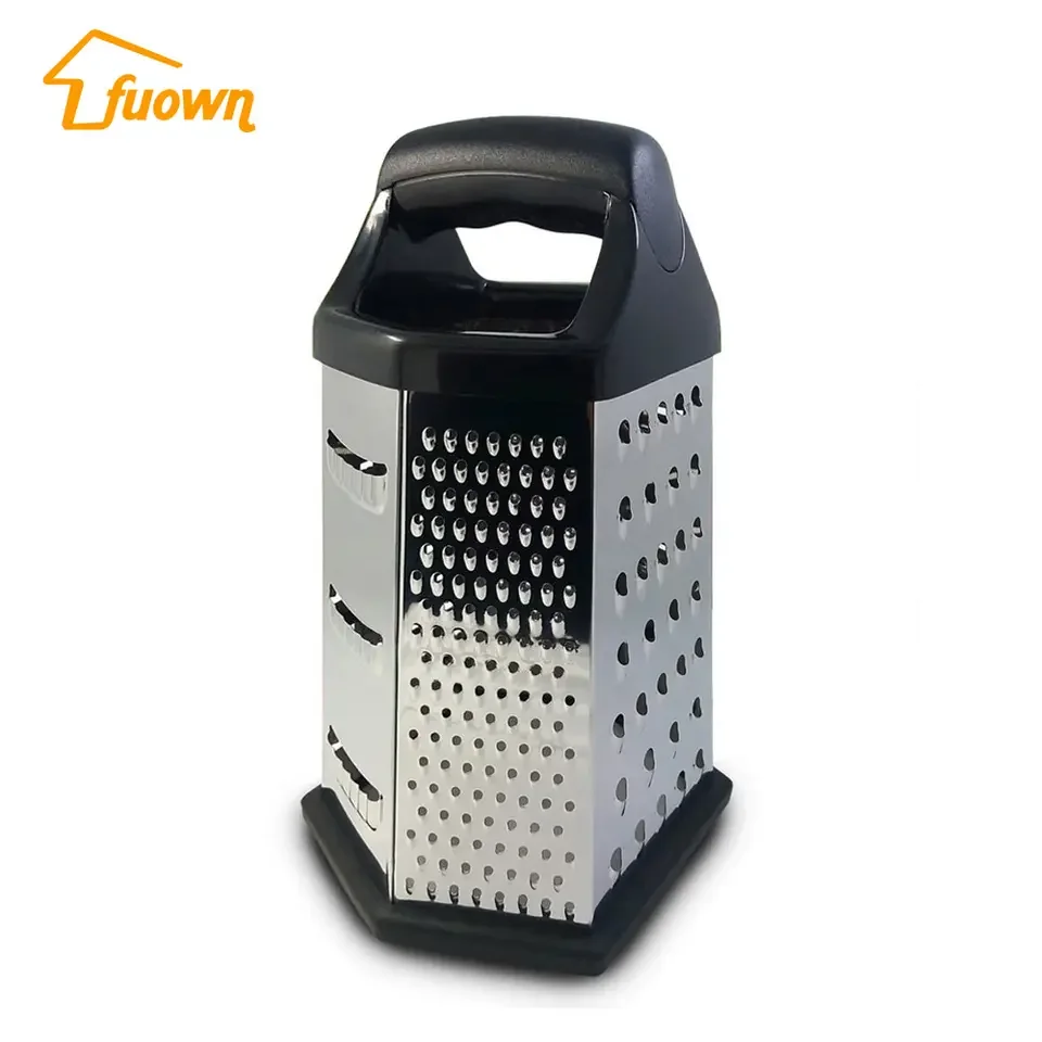 wholesale OEM custom New Design 6 Sides Stainless Steel Cheese Grater with Container Box Multipurpose 6- Sides Box Grater