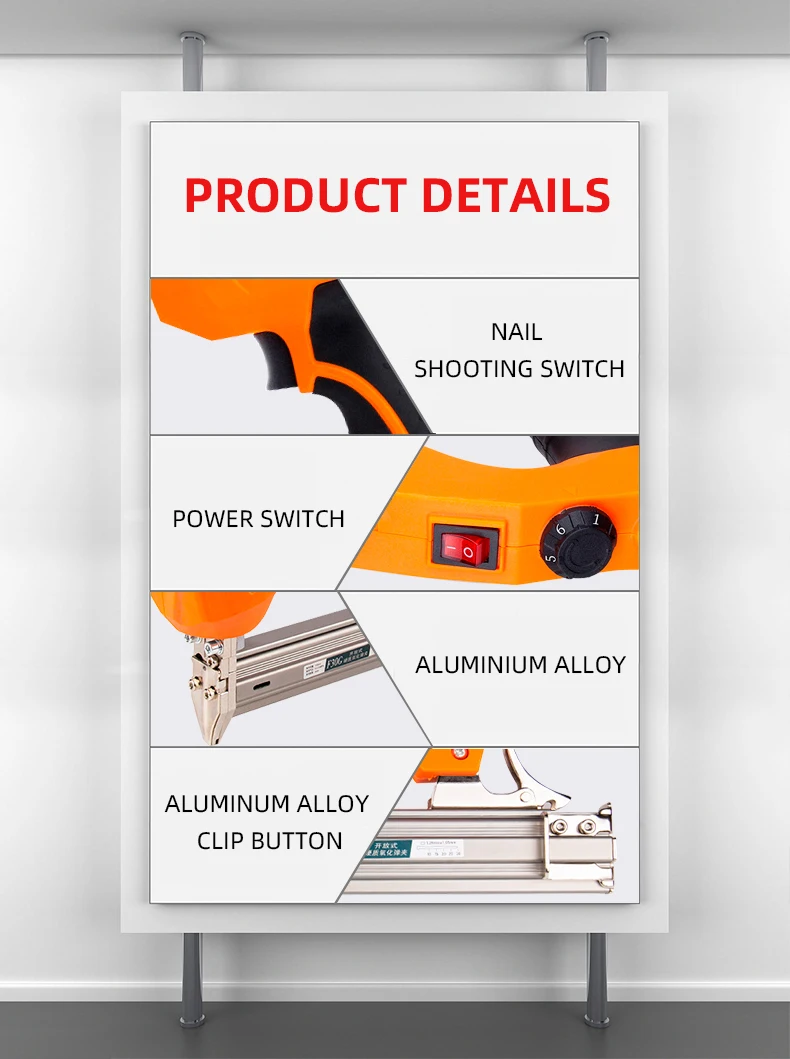 2021 Sales Leading 2300W Electric Dual Nailer for Woodworking Household Industry