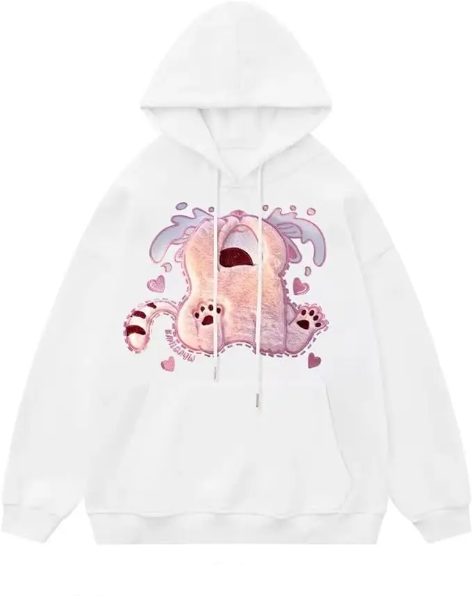 drop shipping products 2023 Womens 3d Hoodie Pullover Cat Embroidery Pattern Hooded Sweatshirt Sportswear