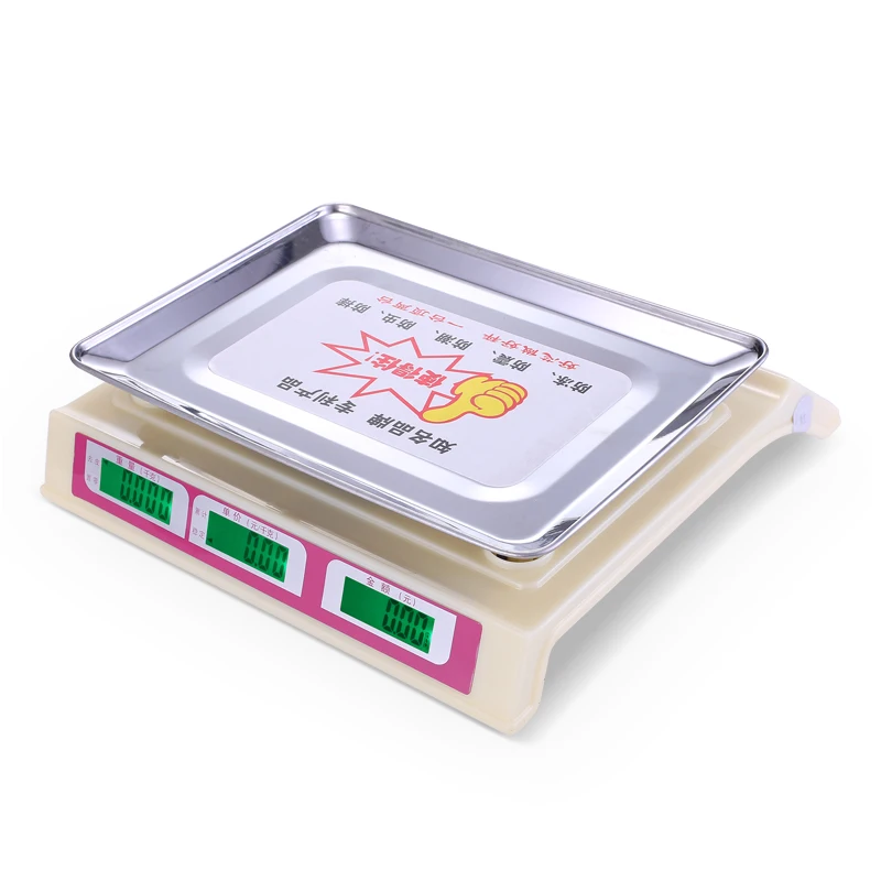 ABS Materials Digital Weighing Scale Tray Plate 420g Heavier Battery High Precision Load Cell CE Certificate Max 40kg Capacity